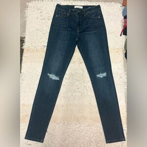 KanCan Dark Indigo Distressed Skinny Jeans